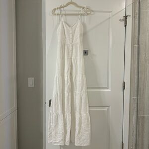 NWT Alice + Olivia Shantella Embroidered Cotton Voile Maxi Dress in “Off-White”